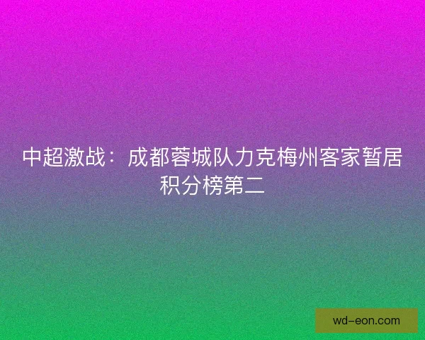 中超激战:成都蓉城队力克梅州客家暂居积分榜第二 中超激战:成都蓉城队力克梅州客家暂居积分榜第二