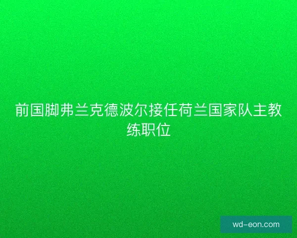前国脚弗兰克德波尔接任荷兰国家队主教练职位
